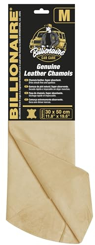 S SUMEX Gamuza de Piel Natural Billionaire Genuine Leather Chamois 30 x 50 cm Paño Súper Absorbente Secado Rápido Limpieza sin Pelusas ni Rayones