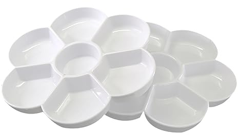 jojofuny Palette Malpalette 2 Stück Aquarell Maltablett Aus Stabilem Material Blütenform Tragbar Für Künstler Ölpigmente Reiseset