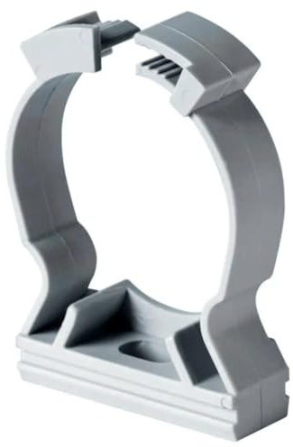 Clip fissatubo a collare, Diametro 50 mm, a chiusura rapida, supporto per tubo rigido, fermacavo, tubazioni, impianto elettrico, tubo acqua, in tecnopolimero ad alta resistenza, grigio