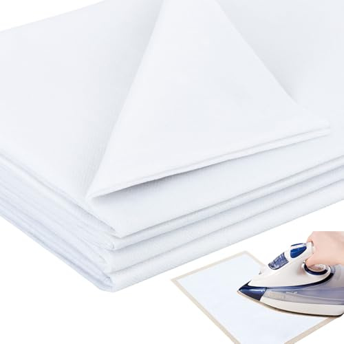Yicenmy 400 x 100 cm Bügelvlies, 55g/m² Vlieseline zum Aufbügeln, Weiß Vliesstoff Einlagestoff, Leichtes Einlagestoff zum Aufbügeln für Bügelfalten, Nähhandwerk und Verstärkte Bekleidung