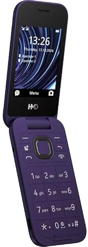 HMD 2660 Flip – En klassisk vikbar telefon, stöd för dubbla SIM-kort, stor skärm, lila (Violet)