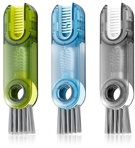 3 in 1 Cup Lid Gap Cleaning Brush, 3PCS Multifunctional Cleaning Brush, Tiny Bottle Cup Lid Detail Brush, Water Bottle Cover Detail Crevice Brushes Ideal for Water Bottles and Cups(3 Colors)