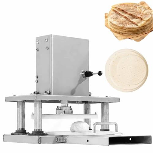 YDBMY Electric Dough Press Machine, Stainless Steel Roller Sheeter, 22Cm Diameter, 400 Pcs/Hour Commercial Pastry Presser for Pizza and Tortillas