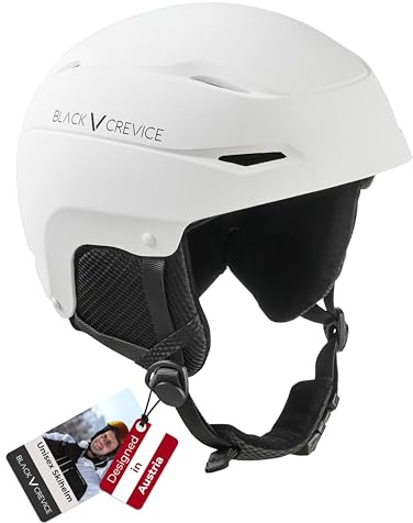 BLACK CREVICE Skihelm Gröden in Weiß I M (56-58 cm) I Snowboard- & Hybrid-Helm mit ABS-Hartschale & EPS-Innenkern I Stufenlos verstellbar I Robust, stoßfest & leicht