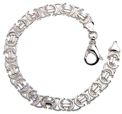 Flaches Königskette Armband 9mm - massiv 925 Silber, Länge 21cm