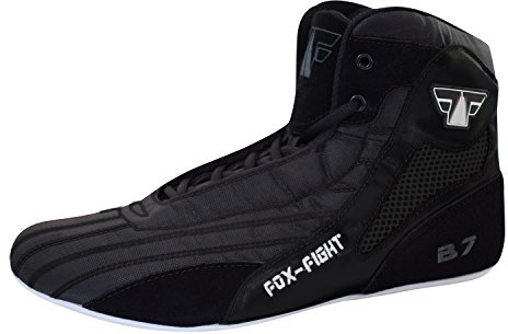 FOX-FIGHT B7 Lutte Chaussures de Sport Black Edition athletik Fitness Gym Box Hog Bodybuilding High Tops Noir 41