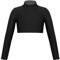 iEFiEL Mädchen Langarm Shirt Rollkragen Top Bauchfrei Oberteil Bluse Crop Top Für Ballett Kinder Yoga Sportshirts Workout Tanztop Schwarz 152