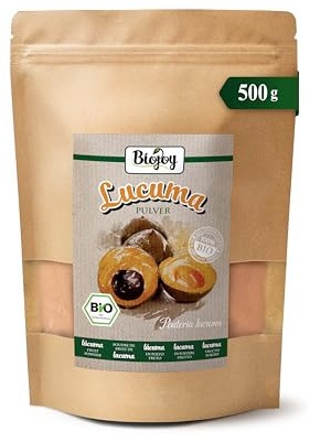 Biojoy Lucuma in polvere Biologica (500 g), lucuma frutta senza additivi (Pouteria lucuma)