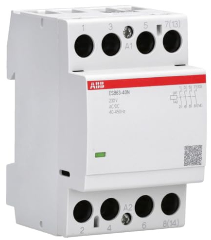 ABB ESB63-40N-06 Installationsschütz (Schließer) – 63 A 4 NO 230 V AC/DC 4-polig 54 mm für DIN-Hutschiene geräuscharm 1SAE351111R0640