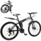 Futchoy 26 Zoll Fahrrad MTB Mountainbike für Jungen ab 160cm – Faltbar mit Stoßdämpfer, 21 Gang-Schaltung, Scheibenbremsen, Höhenverstellbar Mädchen, Damen & Herren (Schwarz)