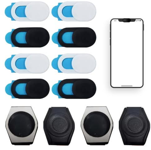KOLZEMV 12 Pièces Webcam Cover, cache camera ordinateur, cache webcam cache, webcam pc portable, caméra cachée, Cache Camera Ultra-Mince pour Tablettes, Ordinateur Portable, PC, Smartphone