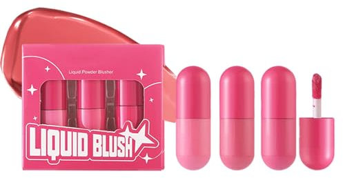 3pcs Liquid Blush Kit Natural-Looking Waterproof Long-Lasting Makeup Blush Highlighter Contouring Rouge Stick For Eyes And Cheeks