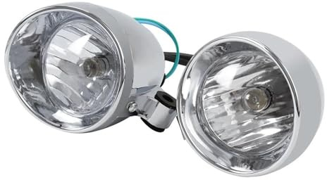 Motorradscheinwerfer Paar 12V Frontscheinwerfer Motorrad Vorbei Nebelscheinwerfer Lampe Chrom Universal Motorrad Scheinwerfer