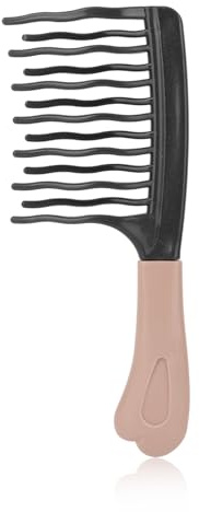 Sinbana Wide Tooth Detangler Comb for Curly Hair, Upgraded Wide Tooth Detangling Brush Wavy Curls Comb with Ergonomic Handle for Women & Men Long Thick Frizzy Hair (Grey)