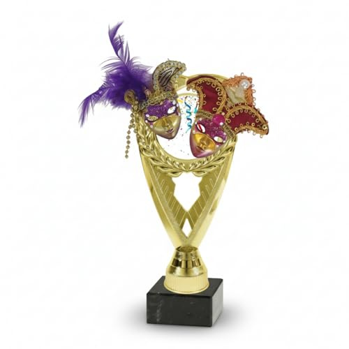 Generico Trofeo di Carnevale Decorativo – Coppa Premio per Sfilate, Feste in Maschera, Gare e Concorsi – Idea Regalo Carnevale per Scuole, Eventi e Manifestazioni (Altezza 22cm)