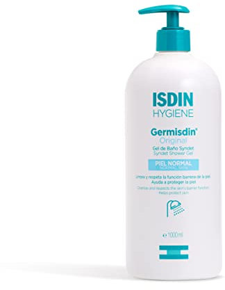 ISDIN GermISDIN Original Higiene corporal y manos, Gel de baño formulado con agentes antisépticos, Fresco, Sin color, 1 Unidad, 1000 ml