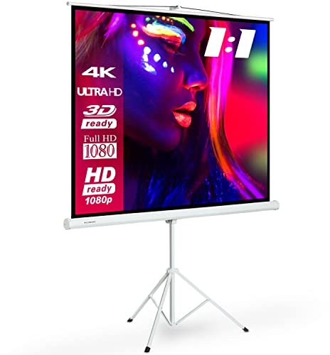 ESMART Economy EXS Stativ-Leinwand [Größenauswahl] 180 x 180 cm (100) | Format 1:1 | Heimkino Beamer Projektionsleinwand Stativ Leinwand LCD LED