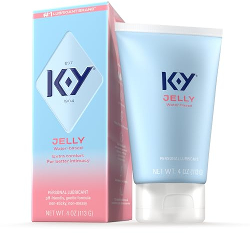 K-Y Jelly Personal Lubricant, Body-Friendly Water-Based Formula, Safe for Anal Sex, Safe to Use with Latex Condoms. Glide into a Wetter, Better Experience Every Day. for Men, Women, Couples, 4 FL OZ