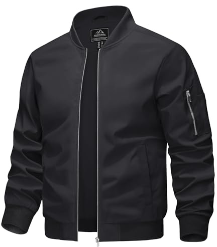 KEFITEVD Giacche da baseball sottili estive da uomo casual bomber cargo giacca a vento militare con tasche multiple, Grigio scuro, XXL