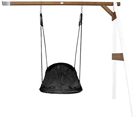 AXI Roxy Altalena del nido con telaio in legno in bianco e marrone | Altalena a muro per bambini con seggiolino a nido d'ape | Altalena a muro solo per giardino/esterno