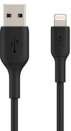 Belkin 2m Lightning Straight Male USB Type-A iPhone Charging Cable - Black