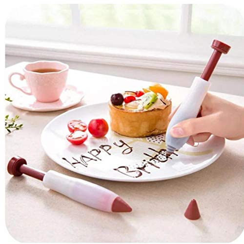 Casecover Pen Écriture Silicone Gâteau Pâtisserie Chocolat Pâtisserie Gadgets, Gâteau Biscuit Crème Pâtissière Ganache Décoration Seringue 1pc Couleur Aléatoire