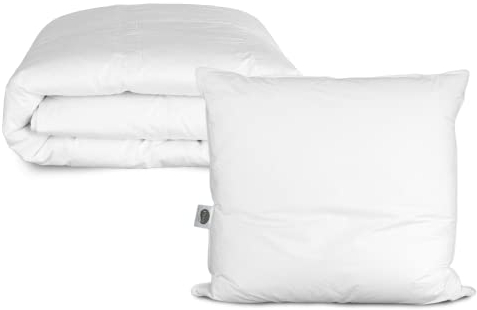 DormiGood Premium Daunen Sommerbettdecke 135x200 Set mit Kissen 80x80 - Made in Germany & Oeko-TEX zertfiziert & Allergiker Bettdecke und Kissen Set 135x200 mit Daunen Füllung