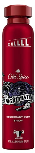 Old Spice Night Panther Men’s Deodorant Body Spray 250ml, 24/7 Fressshhh With Daily Use, Long Lasting Perfume Quality Scent, Odour Protection, 0 percent Aluminium Salts, Invisible On Black & White