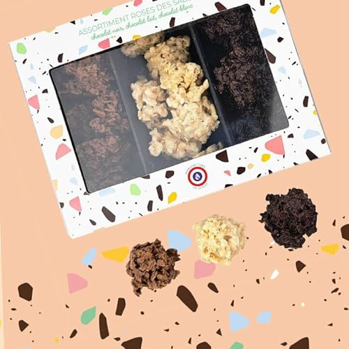 Je personnalise mon coffret ROSES DES SABLES EN CHOCOLAT avec mon texte - Coffret chocolat personnalisé cadeau noel Pâques Anniversaire Saint valentin Maîtresse - Chocolat personnalisable