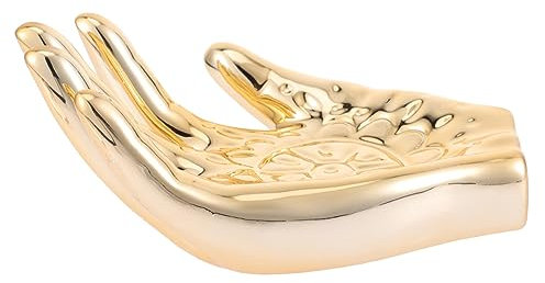 VILLCASE Coupelle Bijoux Céramique Main Dorée Organisateur Déco Multifonction Pour Bracelets Et Bagues Plateau Rangement Bijoux Pour Salle De Bain Et Coiffeuse Présentoir Anneaux Et Collier