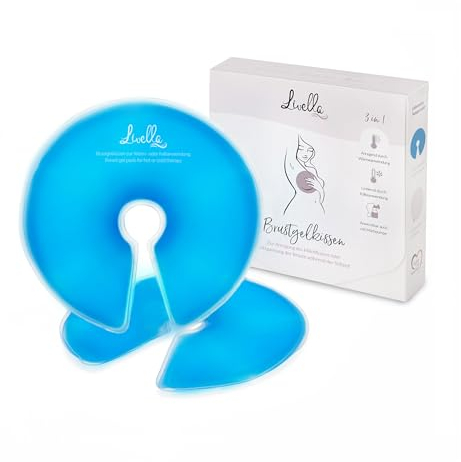 Livella Brustgelkissen 3in1 Kühlkissen & Wärmekissen für die Brust & Stillzeit - Anwendbar mit Milchpumpe - Entspannend & Milchflussanregend - Thermopads 2 Stück & 2 Schutzvlies