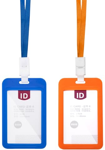 Acooruiteng Ausweishülle mit Band Kartenhülle Ausweishalter Wasserdichte Kartenhalter Ausweis Lanyard with Card Holder Ausweishüllen für Lanyards für Business Ausstellung Schule Bürobedarf 2 Set