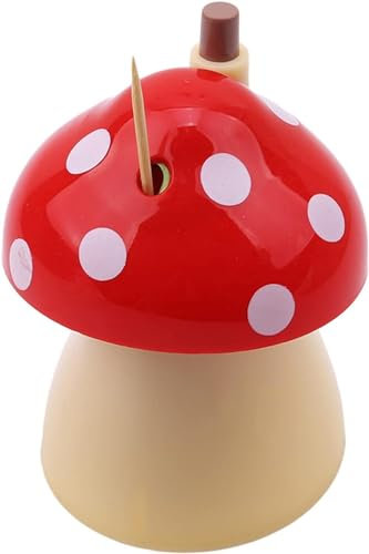 DPWOUM Push Toothpick Dispenser, Automatic Cute Mushroom Toothpick Holder Portable Plastic Toothpicks Organizer Box for Home Kitchen, Kitchen Tools and Gadgets，Toothpick Holders