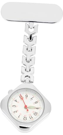 WRITWAA 1 Pc Mesa De Enfermera Colgando Relojes De Enfermera Reloj De Bolsillo Colgante Digital para Mujer De Solapa para os Medicos Colgante Medico Silver Cuarzo