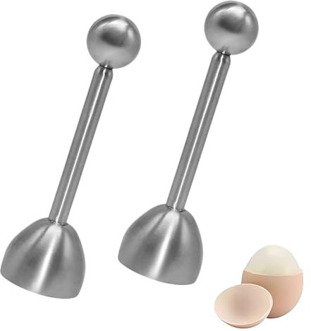 Eieröffner mit Kugel, 2 Stück Eierköpfer Eieröffner Edelstahl, Edelstahl Eier Cutter, Hartein Cracker, Eieröffner Werkzeug, Cracker Topper, Eierpiekser, Für Harte und Weiche Eier Harte