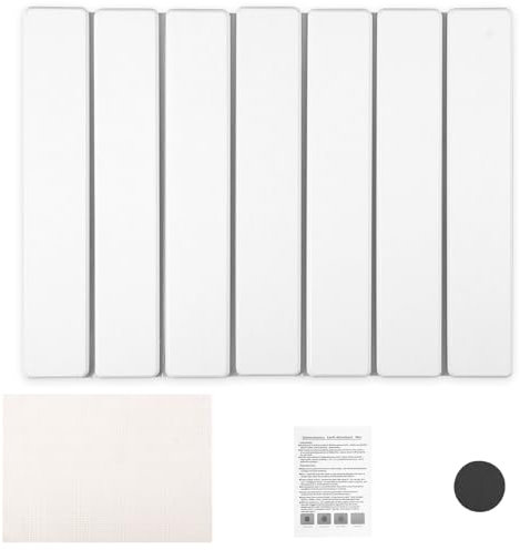 MENIBBLER Foldable Stone Dish Drainer Mat, Non-Slip Reusable Diatomite Drying Pad for Home (White)