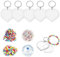 Lot de 5 porte-clés en forme de cœur - Personnalisables - Avec perles - Transparent, Blanc., Breit
