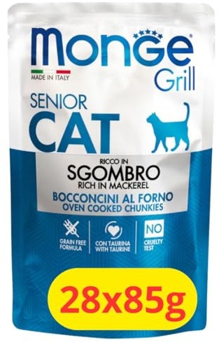 Monge Grill Senior Cat con Sgombro - 28x85g