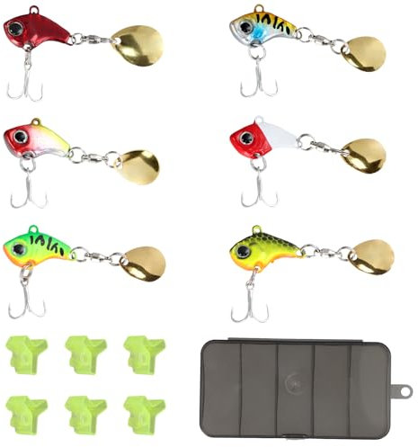 Wisebom 6 Pcs Weiches Angelköder-Set Kunstköder Simulation Falscher Köder Köder-Set für Süßwasser, Forelle, Barsch, Lachs, Spinnködern Fischen Geschenk für Männe mit Box