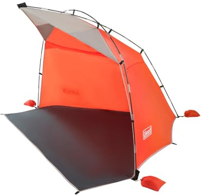 Coleman Skyshade Large Portable Sun Shelter, Easy Setup with Pre-Attached Poles, Canopy Provides Cover from Sand & Sun, Great for Beach, Park, Tailgating, Camping, Backyard & More