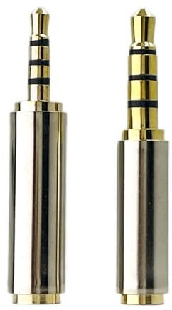 SEYUGOPTI 3,5 mm kontakt till 2,5 mm uttag, 2,5 mm kontakt till 3,5 mm uttag Stereoadapter, Guldpläterad Ljudkonverterare med Mikrofonstöd för Mobila Enheter, 2-pack