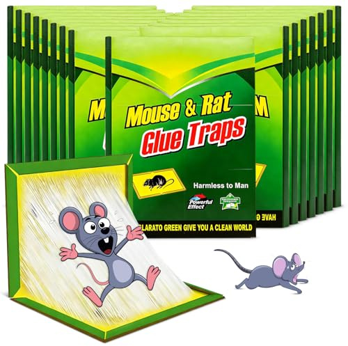 Tccydm Trampa Pegamento Ratones 16 Piezas, Trampa para Ratas y Ratones, Placas Adhesivas con Pegamento Extra Fuerte, Trampas Anti Roedores e Insectos, Sin Tóxicos, Uso Interior Exterior