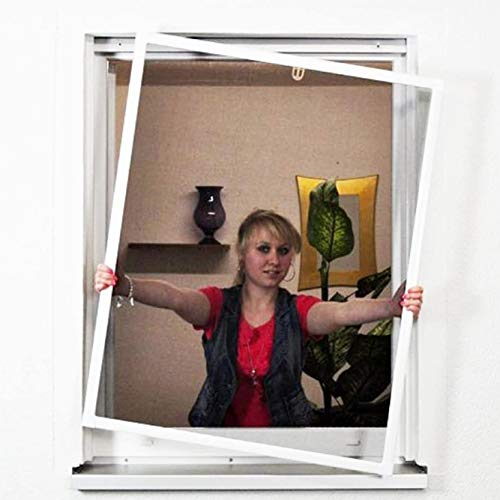 Standard Fliegengitter für Fenster als Alubausatz mit Fiberglasgewebe - Insektenschutz - 100 cm x 120 cm | Rahmen in braun