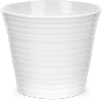Portmeirion Sophie Conran Flower Pot - 7 Inch Fine Porcelain Indoor Planter for African Violets, Begonias & Houseplants, Decorative Plant Container, Dishwasher Safe Home Accent