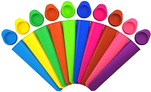 iNeibo Moule Glace Silicone pour Glace à l'eau Moule à Glace Coloré Popsicle Mold Set de 10 Moule a Glace Bebe et Enfant