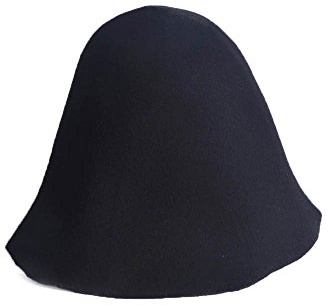 Wool Felt Cone Cloche Hood Millinery Hats Fascinators Block Base Body B107 (#12 Black)