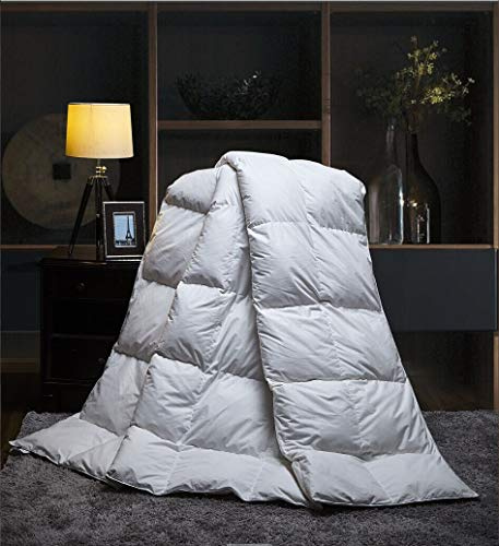 Duck Feather Down Quilt 13.5 Tog Deluxe Duvet Best Hotel Quality TC600 Super Soft Peach Skin Cotton Warm and Cosy Anti Allergy Computer Quilted Construction, Self-fabric piping (Double)