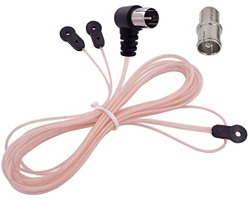 Greluma Antenne FM intérieure Antenne dipôle en Forme de Y 75 Ohm F Connecteur mâle Câble coaxial Antenne Radio FM pour récepteur AV stéréo Amplificateur de cinéma Maison