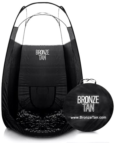 Bronze Tan Portable Pop Up Spray Tan Tent Booth with Carrying Case, Black