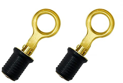 DONGKER Lenzstopfen,2 Stücke Boote Ablassstopfen,Messing Marine Ablassschraube mit Griff für Beiboot Kajak Kanu Marine Yacht Schnellboot